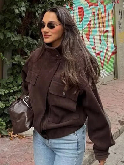 Valerie Vintage Oversized Bomber Jacket