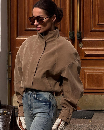 Nina Faux Suede Zip Jacket