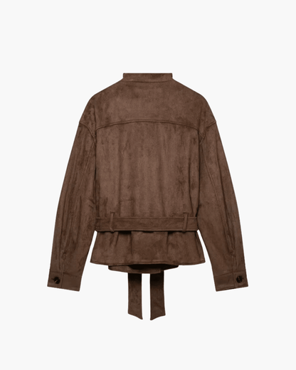 Sarah Faux Suede Lace Up Jacket