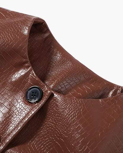 Lola Croc geprägte Kunstlederjacke