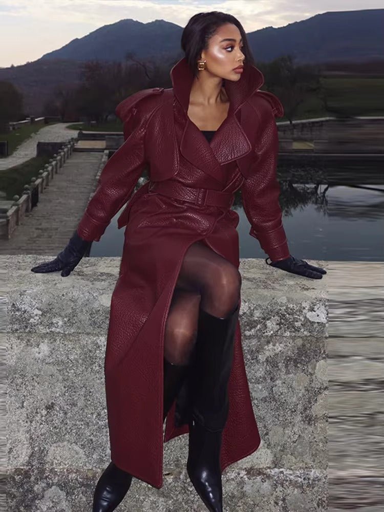 Chaqueta moto larga Kelly en cuero