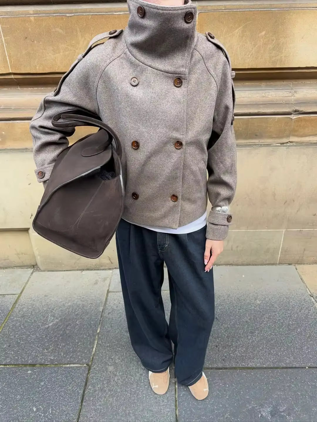 Lisa Stand Collar Oversized Coat