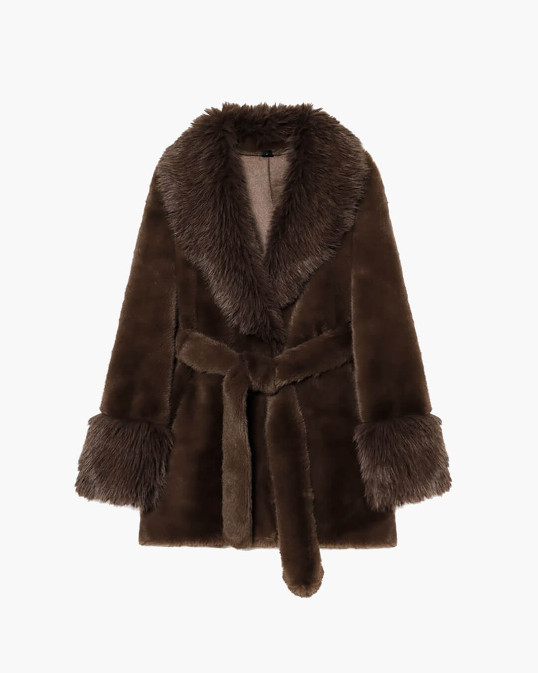 Amanda Belted Faux Fur Coat