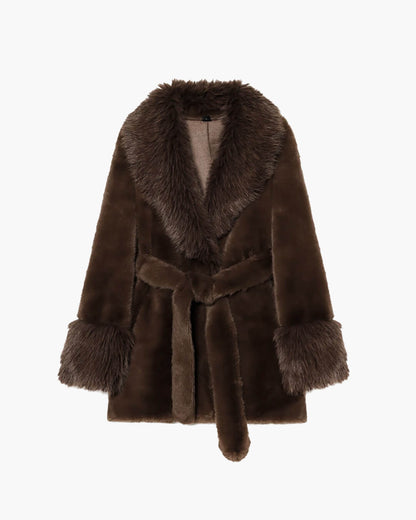 Amanda Belted Faux Fur Coat