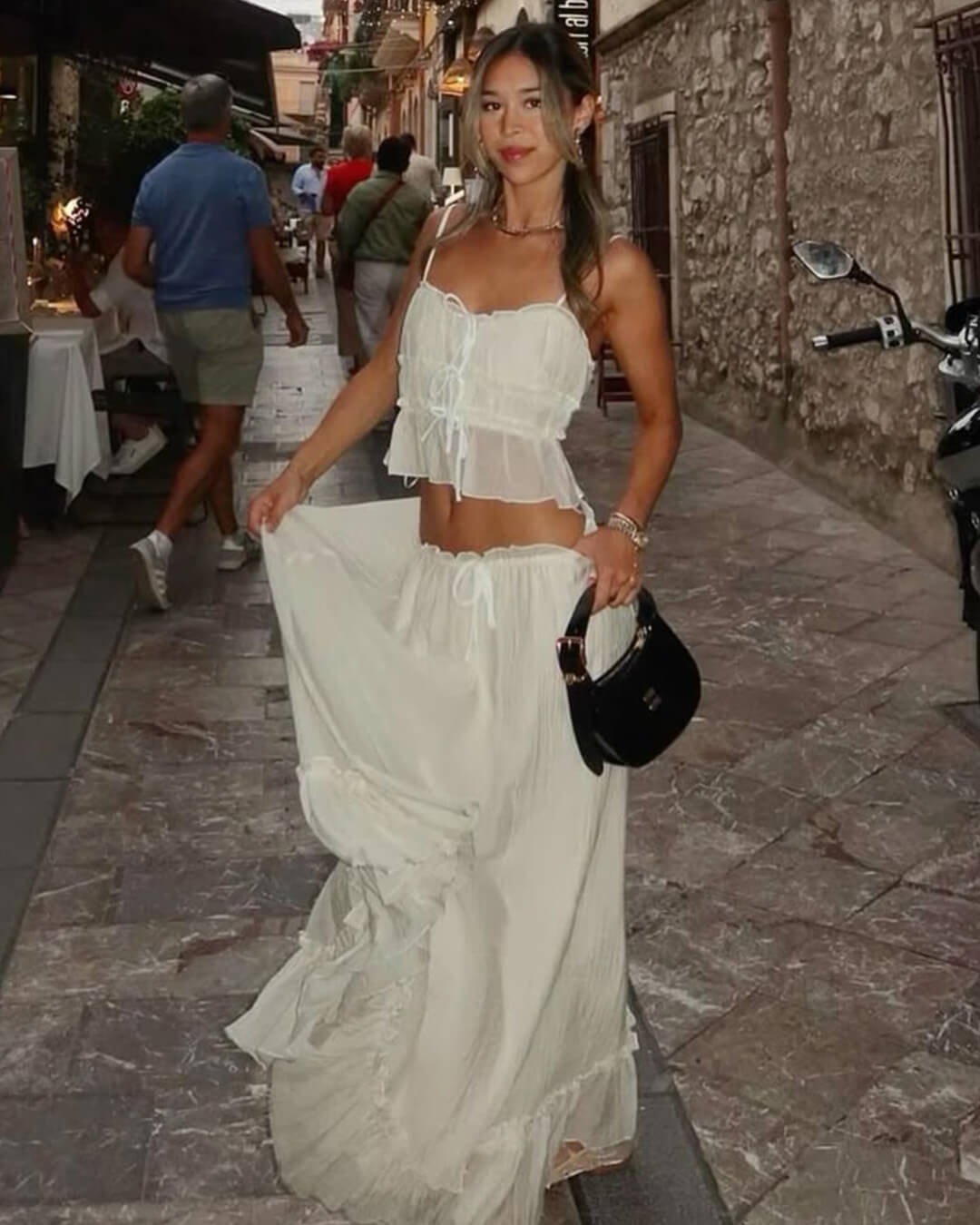 Monica Ruched Cami Maxi Skirt Set