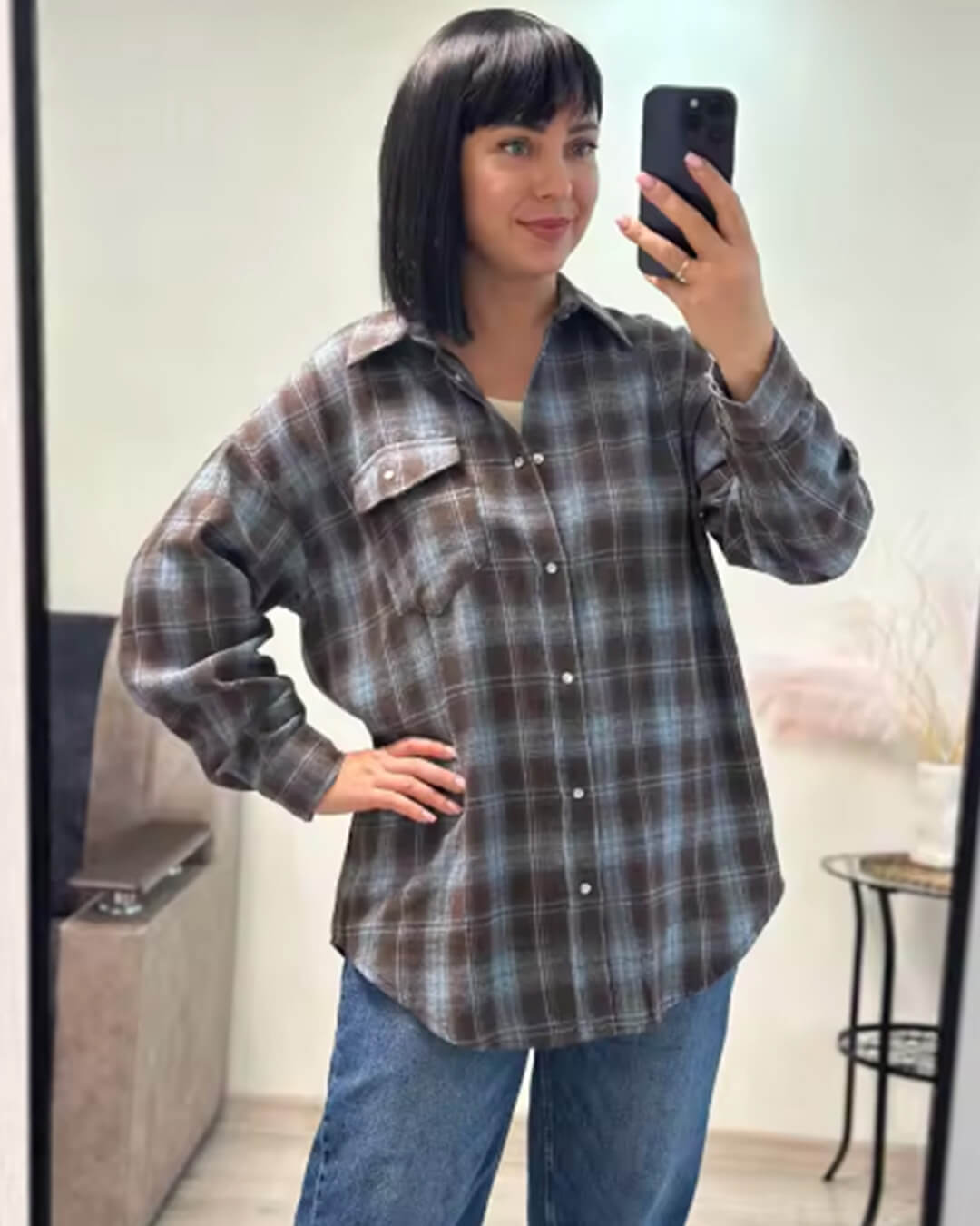 Karen Oversized Plaid Shirt
