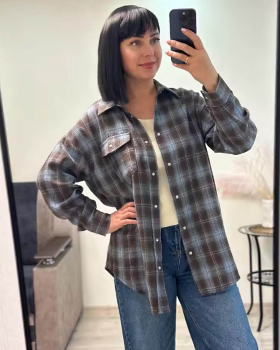 Karen Oversized Plaid Shirt