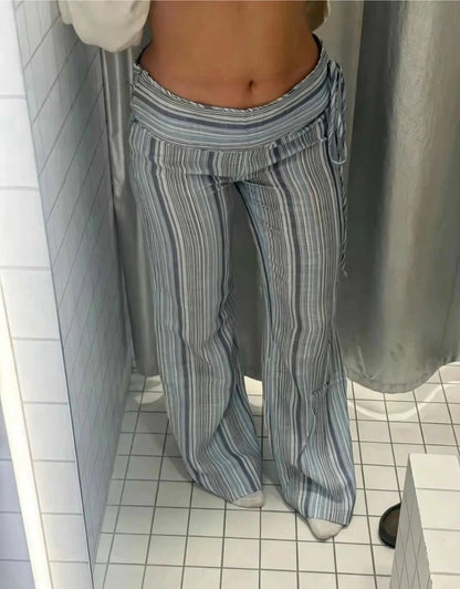 Oria Striped Low-Rise Trousers