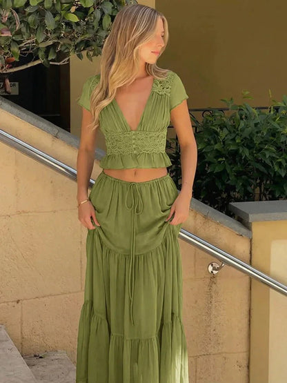 Juliana Lace Chiffon Set