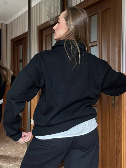 Alice Halb-Reißverschluss Strickpullover