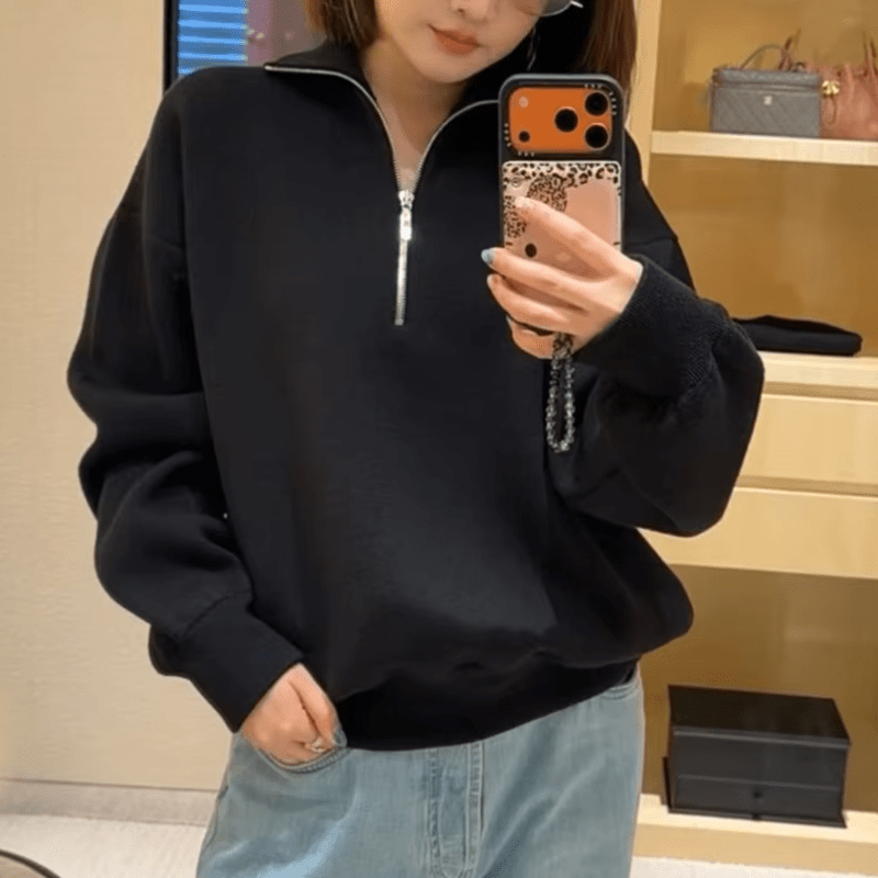 Alice Halb-Reißverschluss Strickpullover