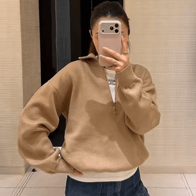 Alice Halb-Reißverschluss Strickpullover