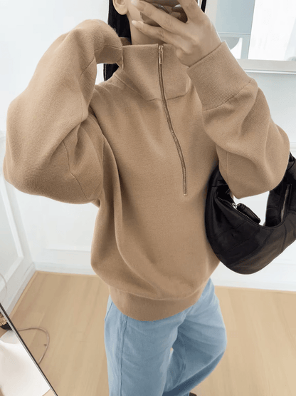 Alice Halb-Reißverschluss Strickpullover