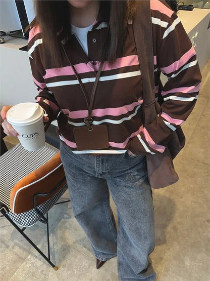 Emily Striped Polo Long Sleeve