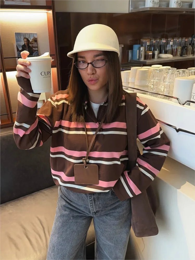 Emily Striped Polo Long Sleeve