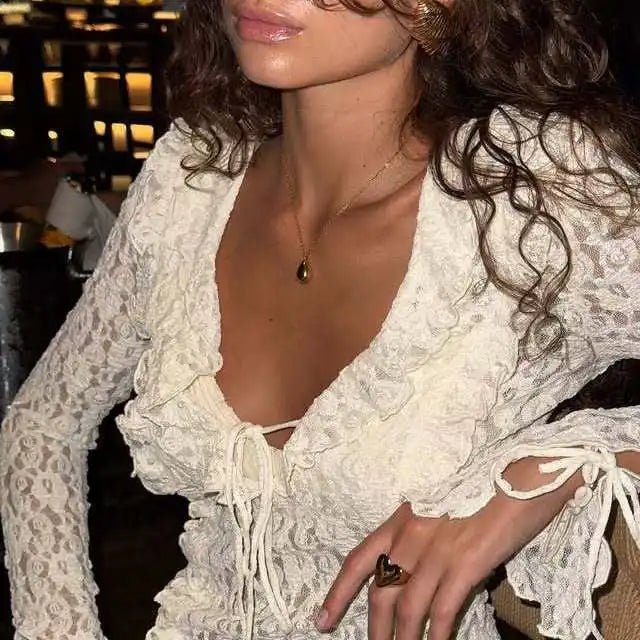 Lisa Layered Lace Collar Top