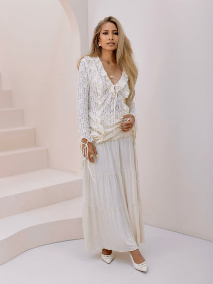 Lisa Layered Lace Collar Top