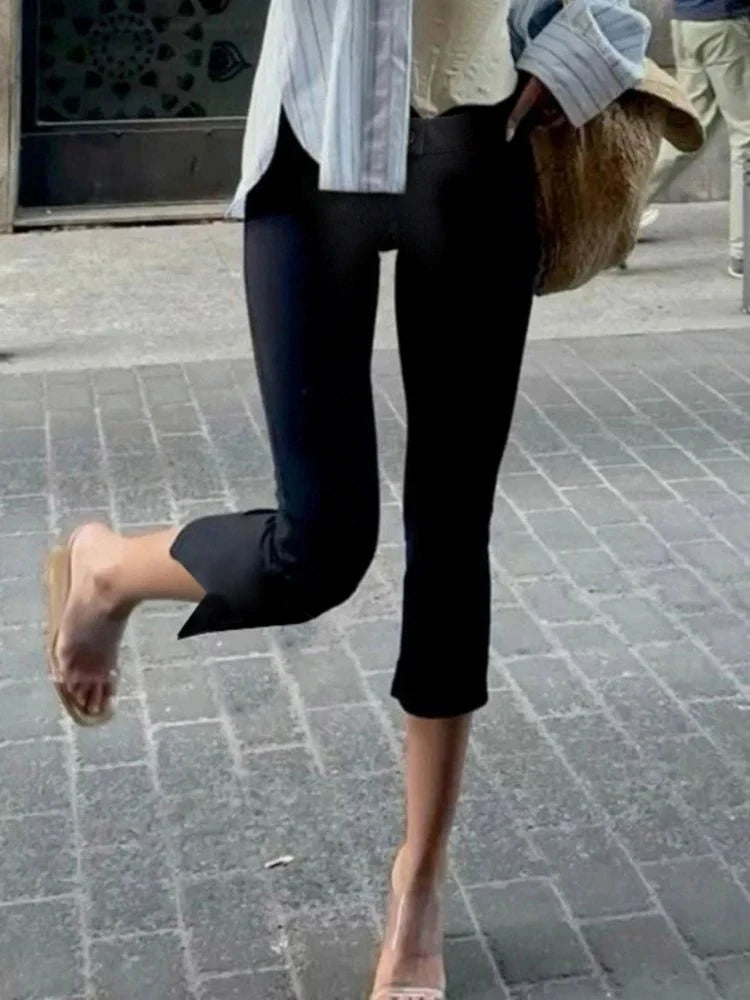 Pantaloni activewear Capri neri Xanthe