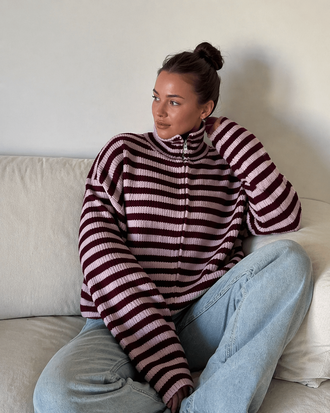 SOKYND Adella Knit Zip Sweater Sweaters & CardigansSOKYND-020375-RED-S-70551RedS