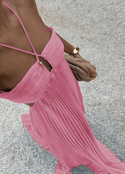 SOKYND Afida Crinkle Chiffon Maxi Dress DressSOKYND-558999-PIN-XS-43223PinkXS