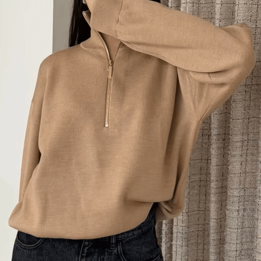 SOKYND Alice Half-Zip Knit Sweater SweaterSOKYND-657751-BEI-L-44407BeigeL