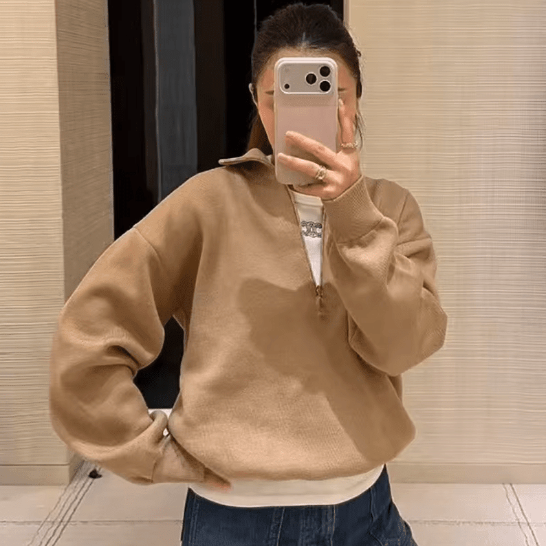 SOKYND Alice Half-Zip Knit Sweater SweaterSOKYND-657751-BEI-M-11639BeigeM