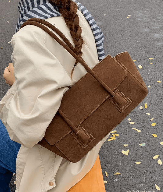 Bolso de hombro Alicia de ante sintético vintage