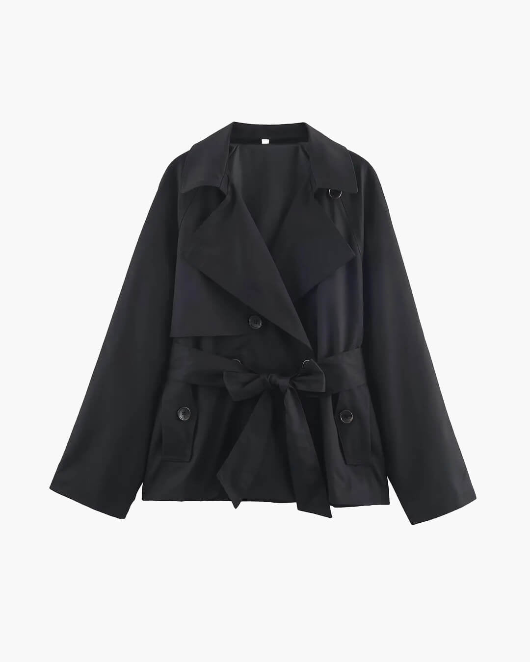 SOKYND Aliya Belted Short Trench Coat Coats & JacketsWi1774219786678678913BlackM