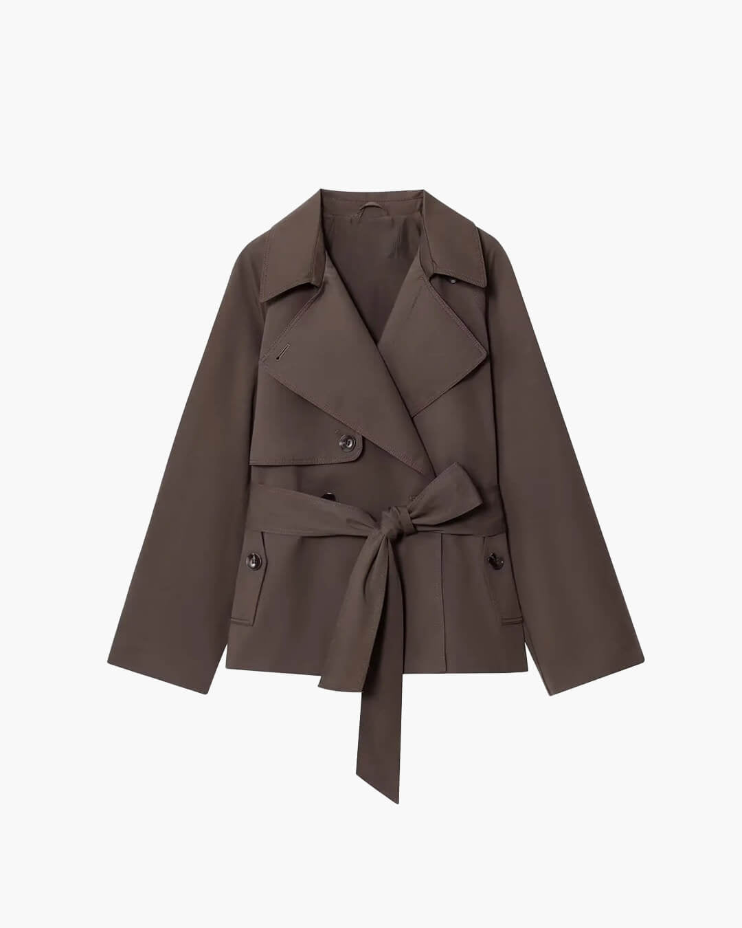 SOKYND Aliya Belted Short Trench Coat Coats & Jacketsnd1774219786678506933BlackXS