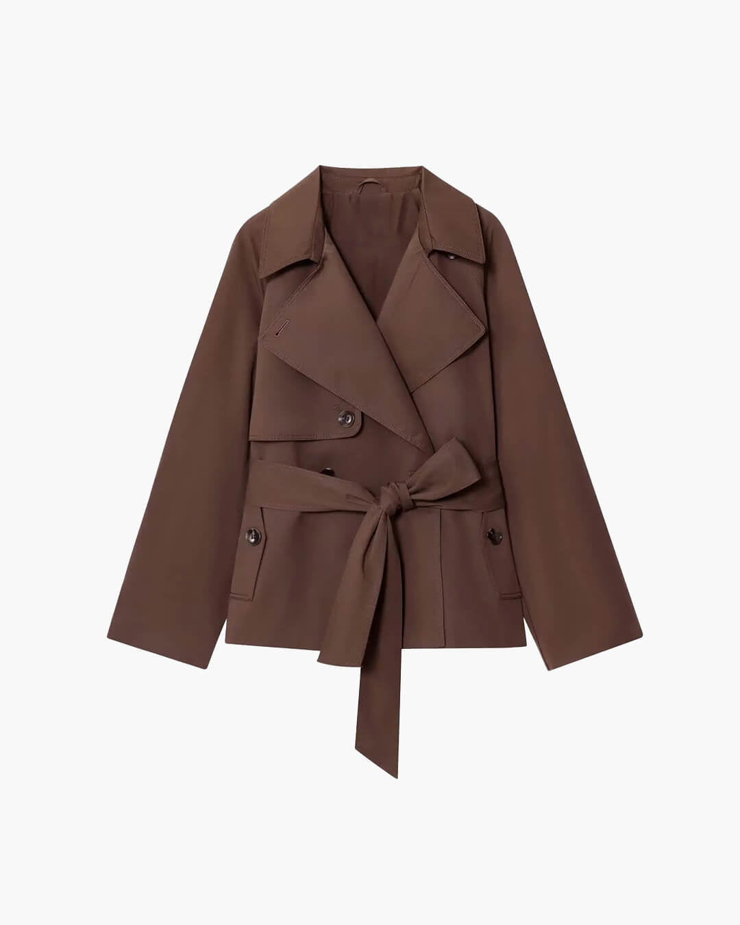 SOKYND Aliya Belted Short Trench Coat Coats & Jacketson1774219786678840331BrownXS
