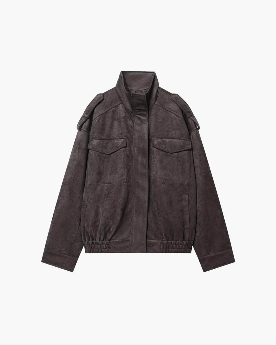 SOKYND Alyssa Suede Bomber Jacket Coats & JacketsMw1772777205907638494BeigeXS