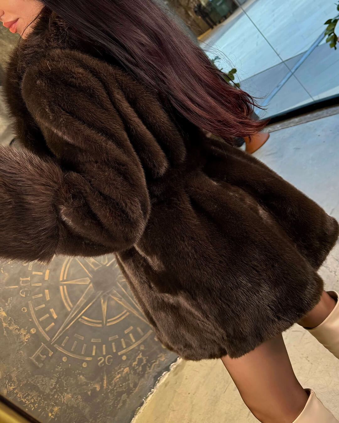 SOKYND Amanda Belted Faux Fur Coat CoatSOKYND-207447-BRO-M-62871Dark BrownM