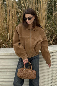 Bomber Amelia in Suede con Zip