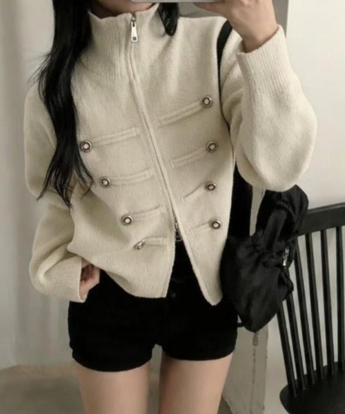 SOKYND Amelia Turtleneck Zip Knit Cardigan CardiganSOKYND-168535-BRO-O-20247BrownOne size