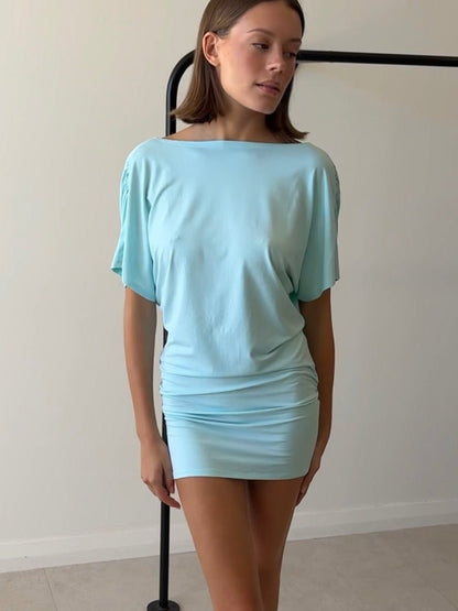 SOKYND Amy Ruched Mini Dress DressSOKYND-975959-LIG-M-96919Light BlueM