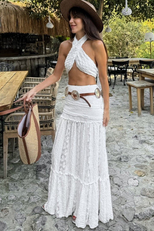 SOKYND Anastasia Lace Tiered Maxi Skirt SkirtSOKYND-757335-WHI-S-59191WhiteS
