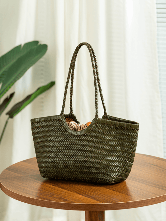 SOKYND Aneta Woven Tote Bag BagsGreenS