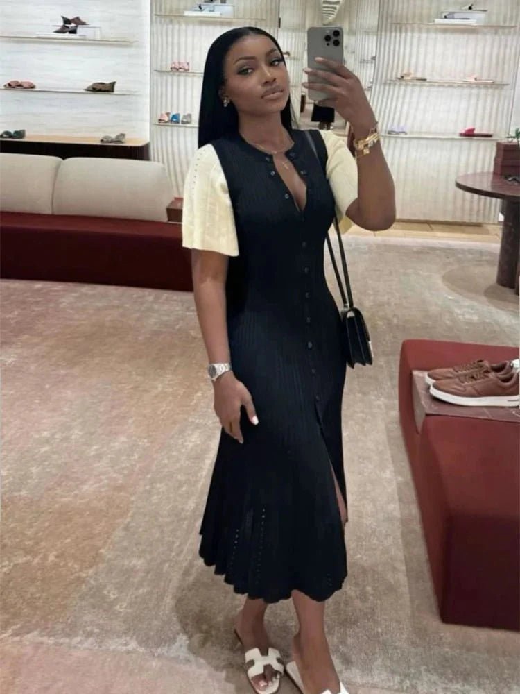 flare sleeve knit midi dress Daniela Bell Pleated - Knit Midi Dress for Women - Bell Sleeve Dress - Pleated Midi Dress Top Lace Tulle Sleeveless Zipper Back Lovely Pretty Flower Girl Dresses