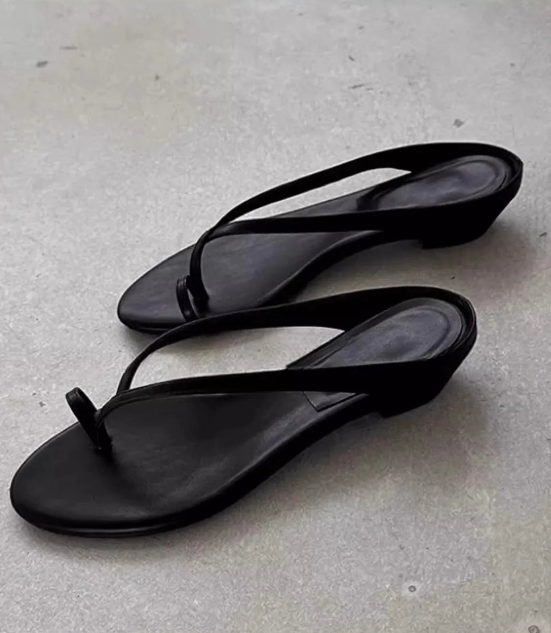 SOKYND Angela Clip Toe Flat Slipper ShoesSOKYND-910551-BLA-36-06135Black36
