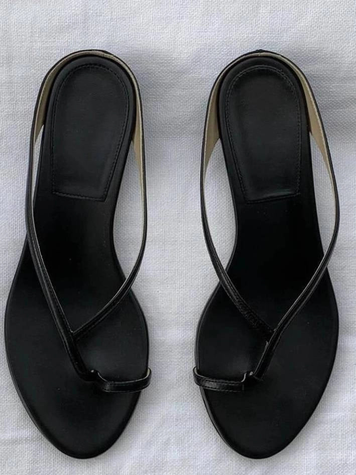 SOKYND Angela Clip Toe Flat Slipper ShoesSOKYND-910551-BLA-39-04439Black39
