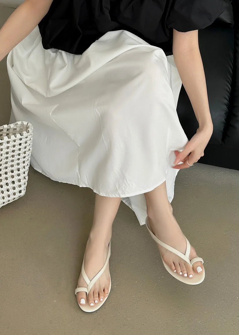 SOKYND Angela Clip Toe Flat Slipper ShoesSOKYND-910551-WHI-35-02743White35