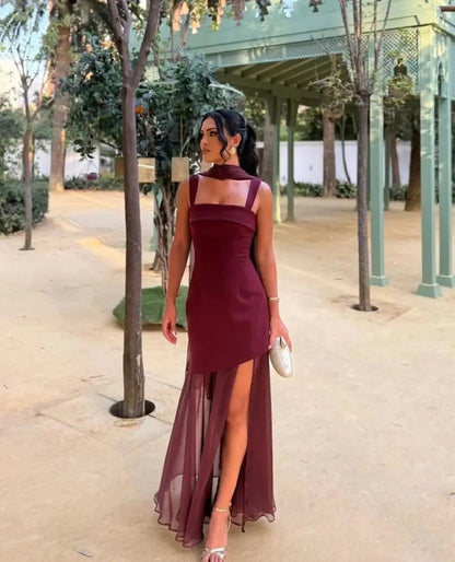 SOKYND Anika Strapless Bodice Maxi Dress DressBurgundyS