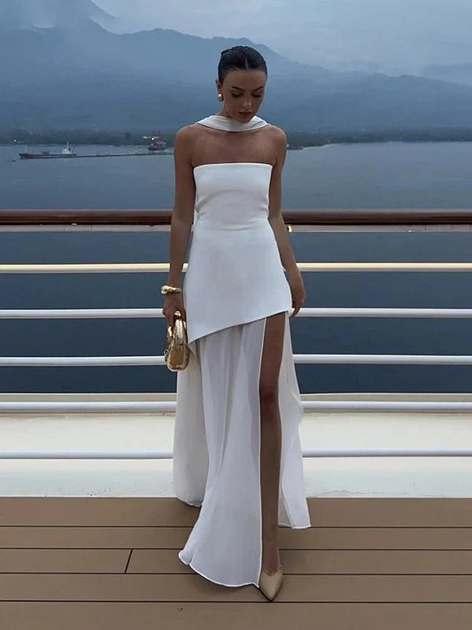 SOKYND Anika Strapless Bodice Maxi Dress DressWhiteS