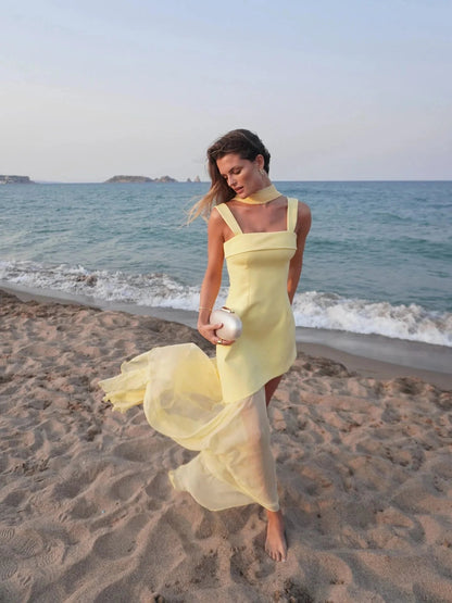 SOKYND Anika Strapless Bodice Maxi Dress DressYellowS