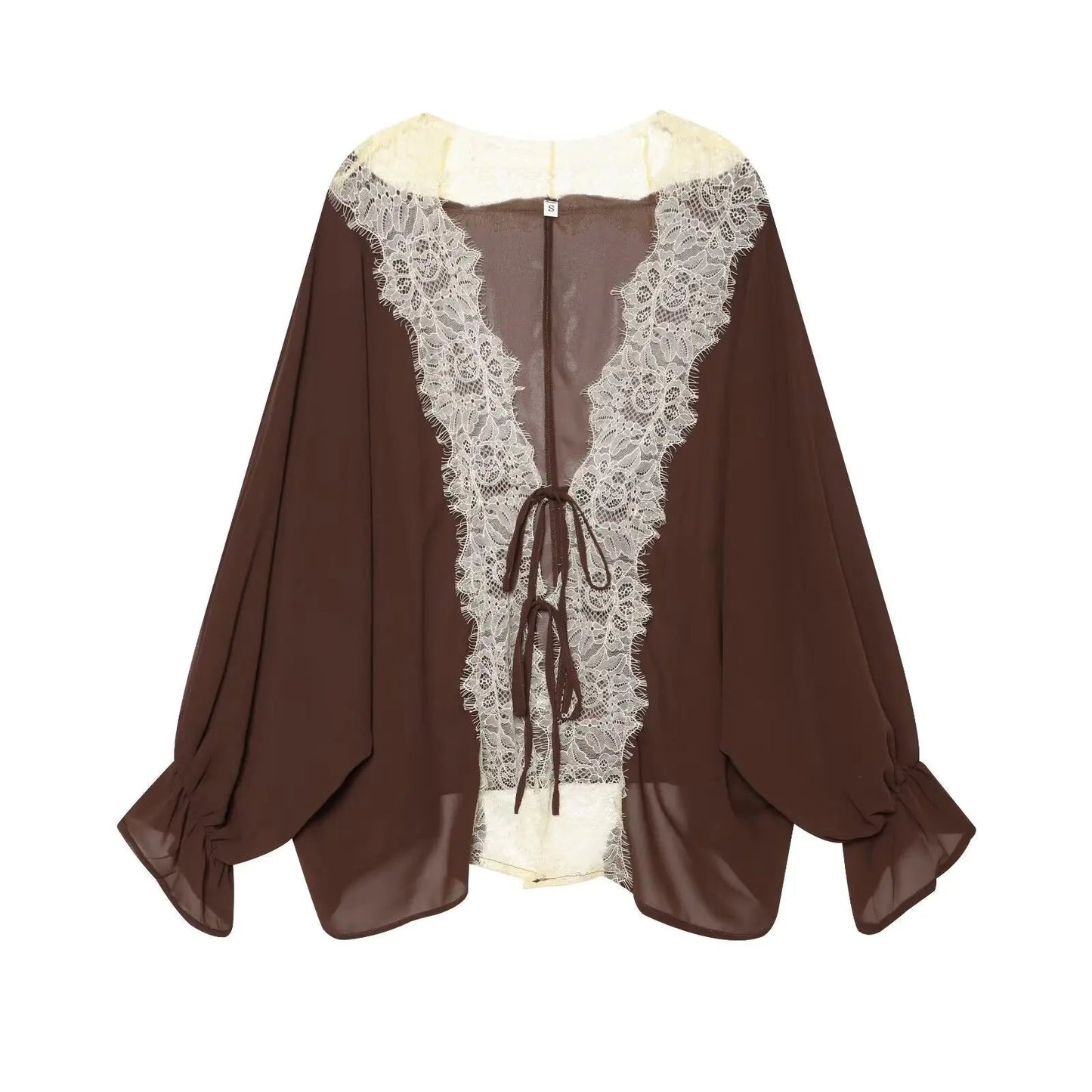 SOKYND Anna Lace Patchwork Blouse BlouseSOKYND-407447-BRO-XS-44151BrownXS