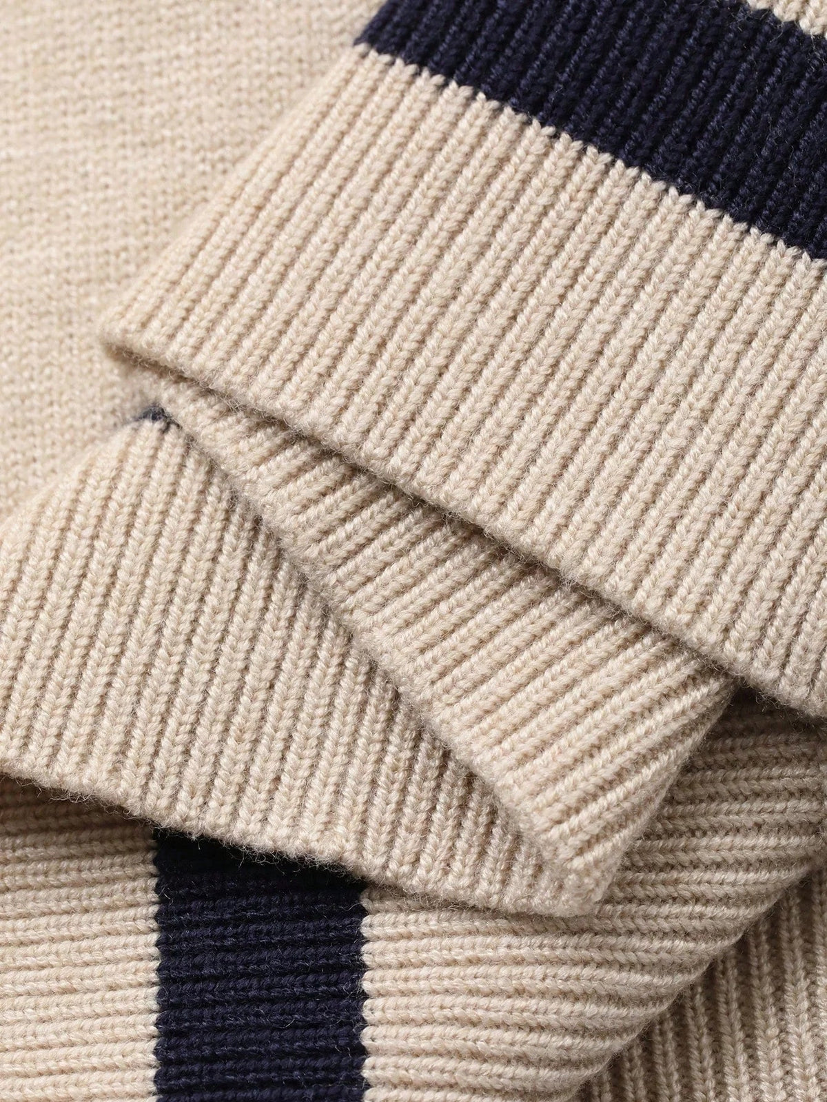 SOKYND Anne Color Block Knit Polo TopSOKYND-380759-KHA-M-44375KhakiM