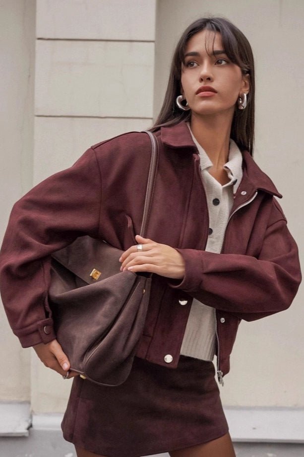 SOKYND Audrey Relaxed Suede Coat JacketSOKYND-105751-BRO-L-09239BrownL