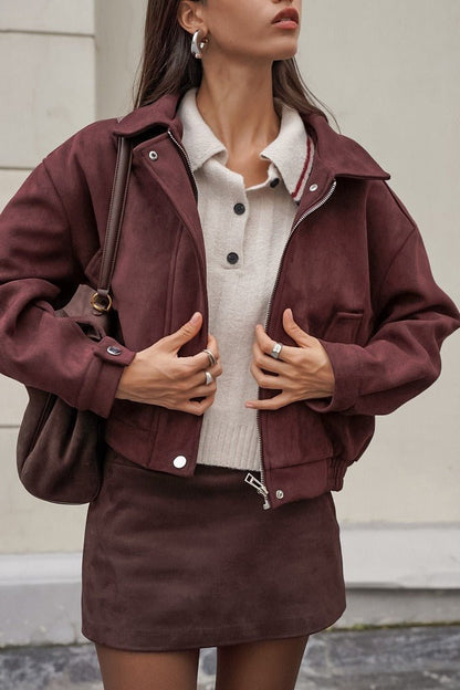 SOKYND Audrey Relaxed Suede Coat JacketSOKYND-105751-BRO-S-43703BrownS