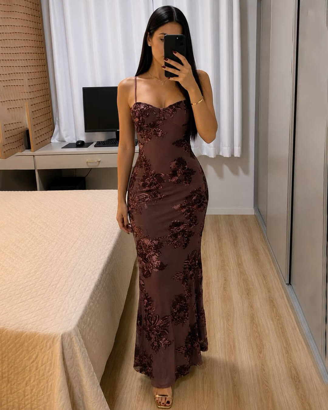 Clara Abendkleid mit Bindeband hinten
