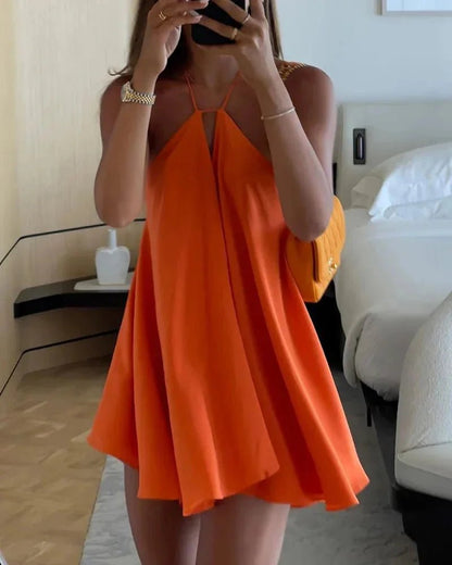 SOKYND Bernadette Off - Shoulder Hollow Out Summer Dress DressOrangeS